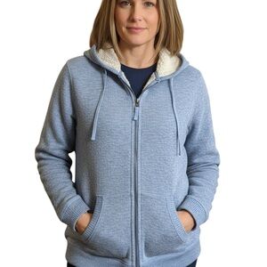 Cozy Blue Zip-Up Hoodie for Women
